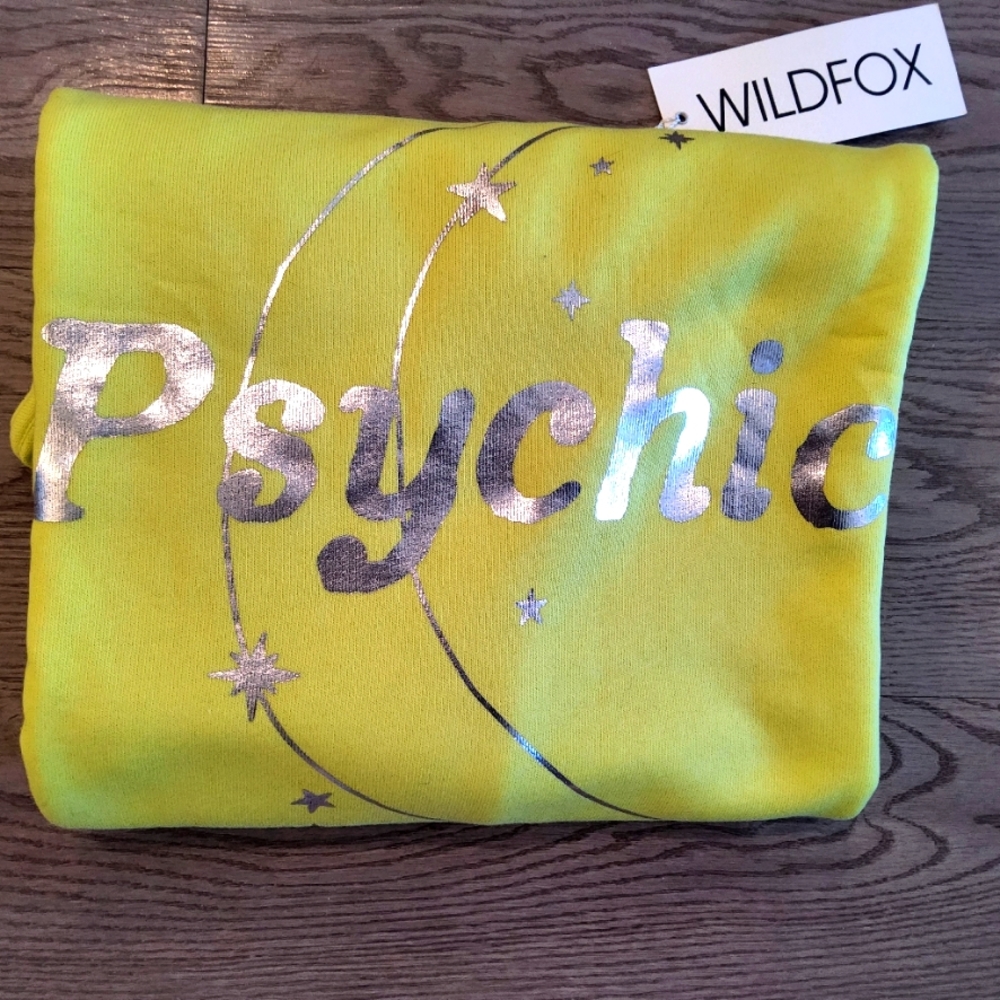 Wildfox Psychic Roadtrip Metallic and Neon Oversized Sweatshirt NWT